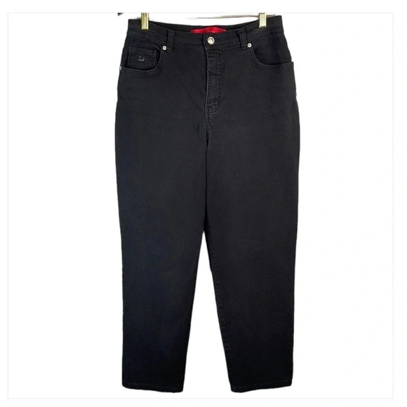 VINTAGE Super High Waisted Black Jeans Mom Black Denim Gloria Vanderbilt 31 - Picture 2 of 14